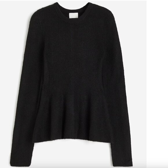 H&M Rib-knit Peplum Sweater Size S NEW WITH TAG! - Picture 1 of 2